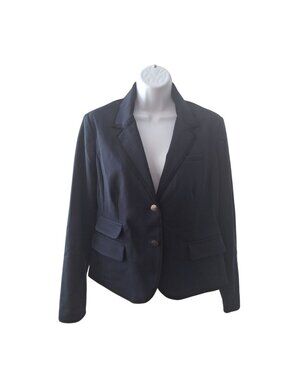Gap Blazer Size 8 Navy Blue Ponte Brit Knit Preppy Career Quiet Luxury  Classic